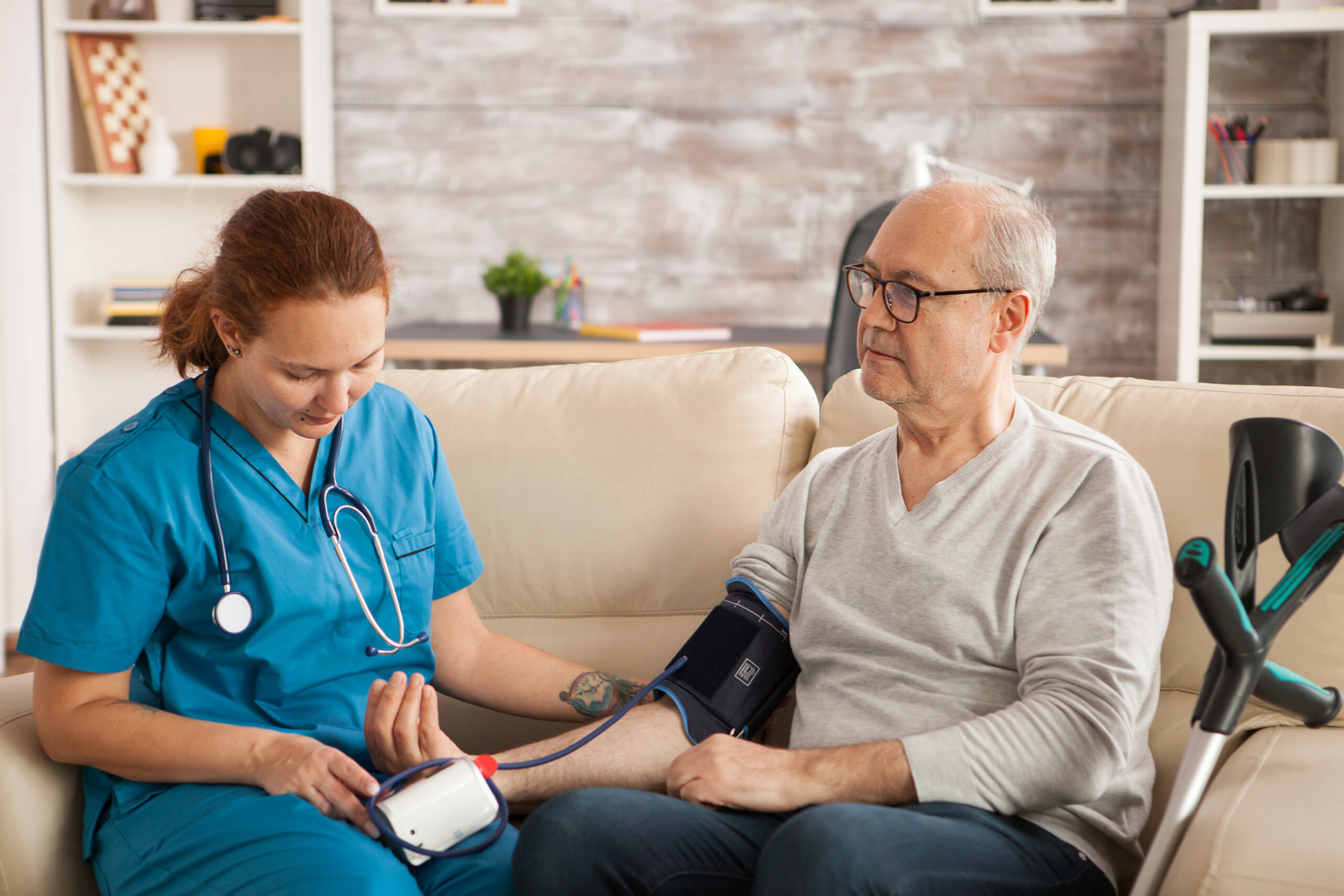 Female doctor in nursing home