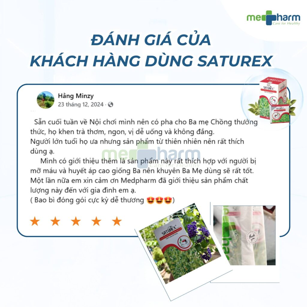 đánh giá sản phẩm chăm sóc sức khỏe gia đình Dược trà saturex
